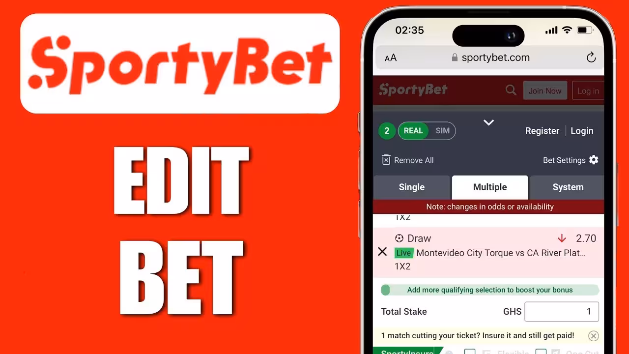How to edit a bet slip after placing it on SportyBet